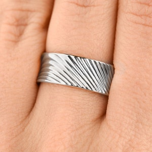 Wide band ring for women, Silver tube ring, Chunky boho ring