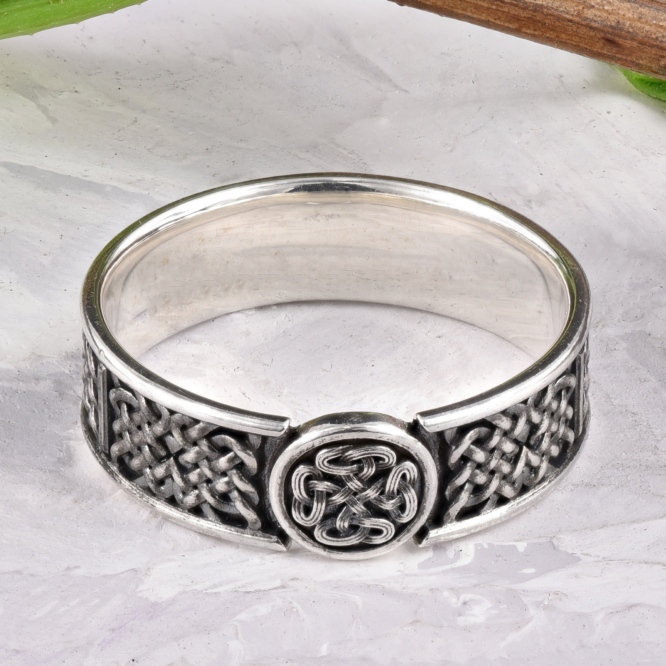 Silver Celtic Mens Ring | Etsy