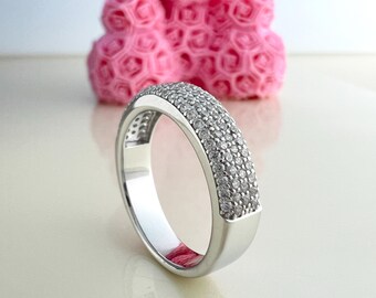 Silver Wedding Band, Promise Ring for Her