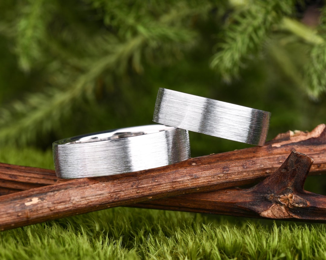 Cool Mens Wedding Rings, Inside Engraved Mens Ring, Wide Silver Ring