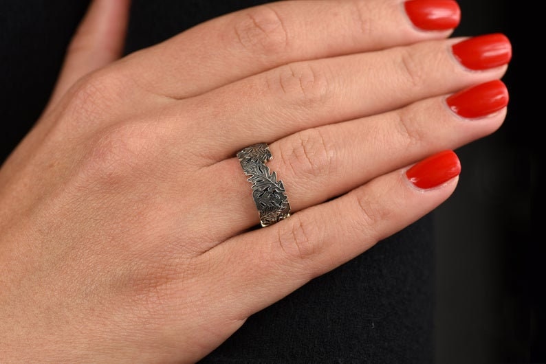 nature inspired mens wedding bands