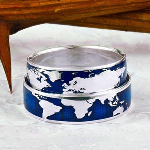 Bijpassende ring voor hem en haar, sterlingzilveren bandringen voor vrouwen, woordkaartring, ringset voor stellen, trouwringset