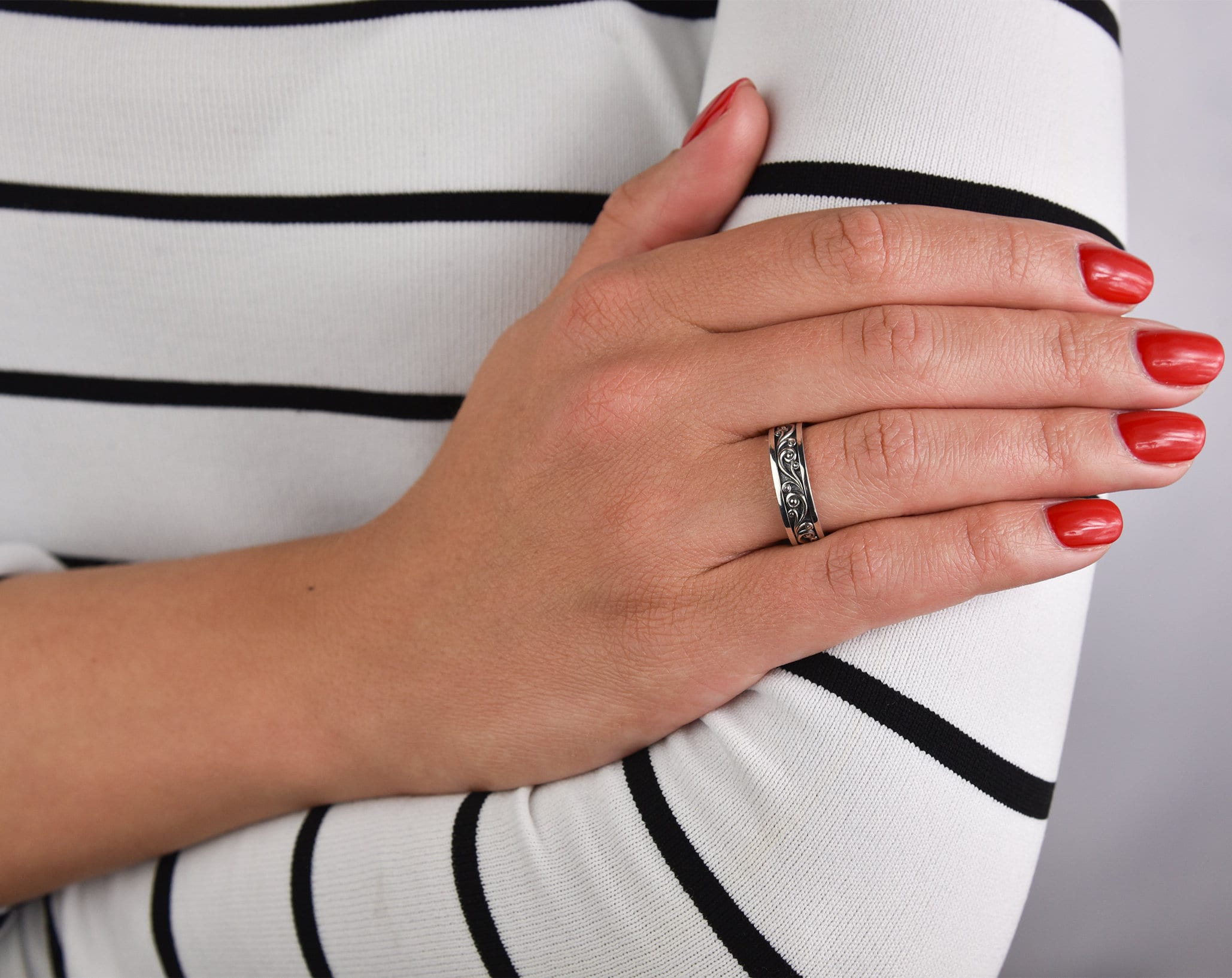 Wave Wedding Ring Couples Ring Set Ocean Wedding Ring | Etsy