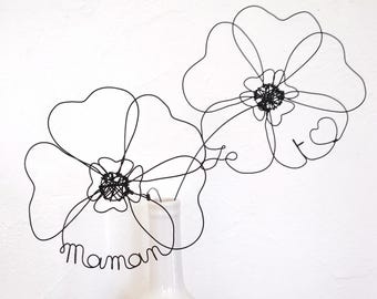 Name Flower in metal wire and “I love you” flower, customizable handmade flower bouquet, Mother’s Day gift, “Mom I love you” bouquet.