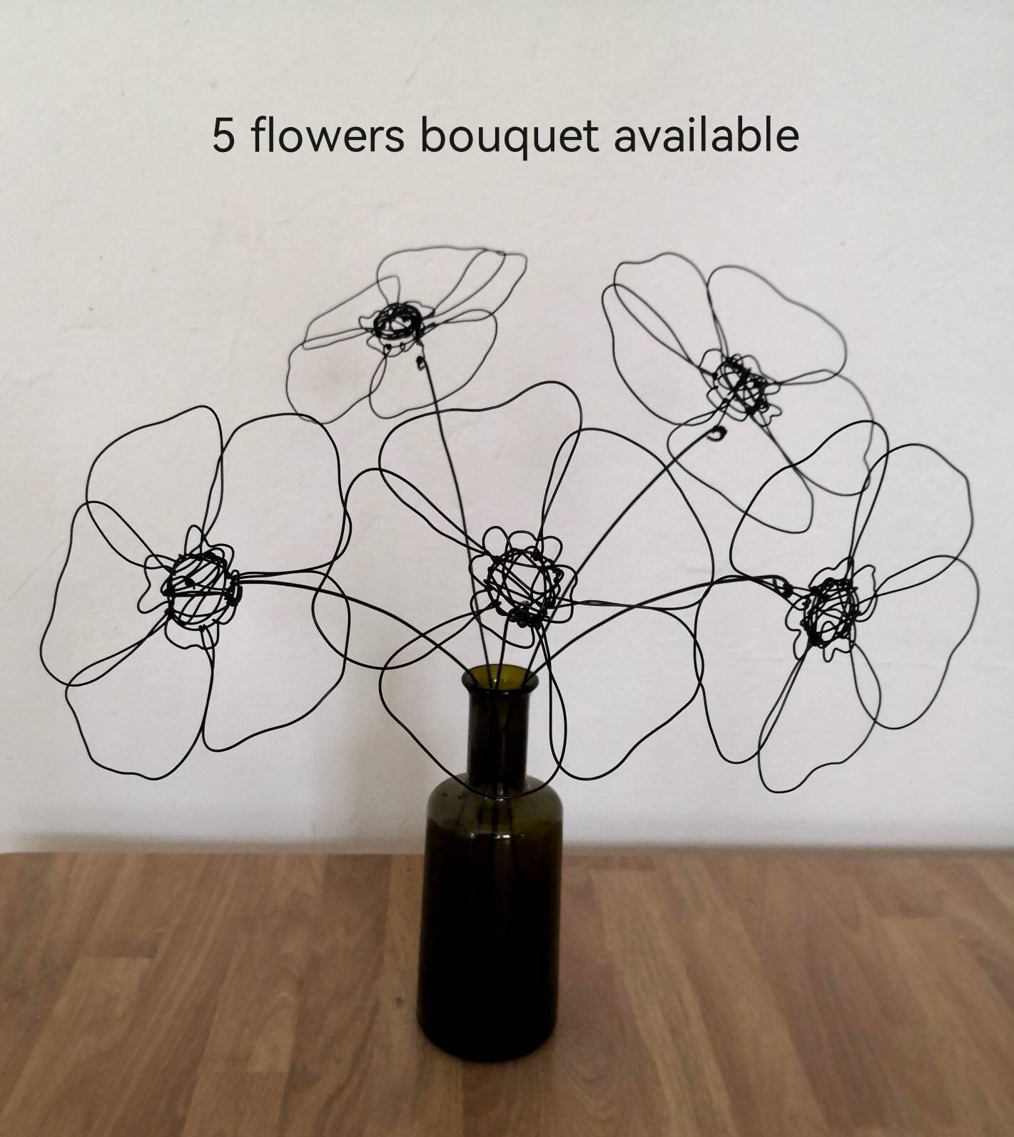 Bouquet 12 Flowers 3D Annealed Wire, Artificial Flower, Floral Decoration,  Deco Boho Nature, Poppy, Master Gift -  Norway