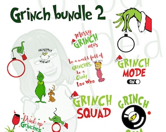 Grinch SVG, Weihnachten SVG, Cricut oder Siloette, geschnitten E-Datei, Svg Eps Dxf Png die Grinch Bundle 2 Grinch Weihnachten