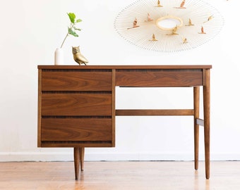 Vintage Mid Century Walnut Writing Desk