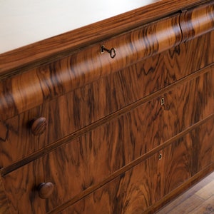 Antique Rosewood Biedermeier Chest of Drawers with Vanity Mirror