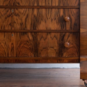 Antique Rosewood Biedermeier Chest of Drawers with Vanity Mirror