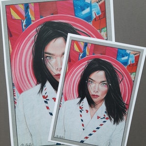 Print. Bjork fanart. Signed print.