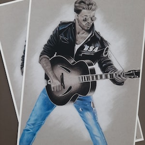 Print. George Michael. Signed fanart.