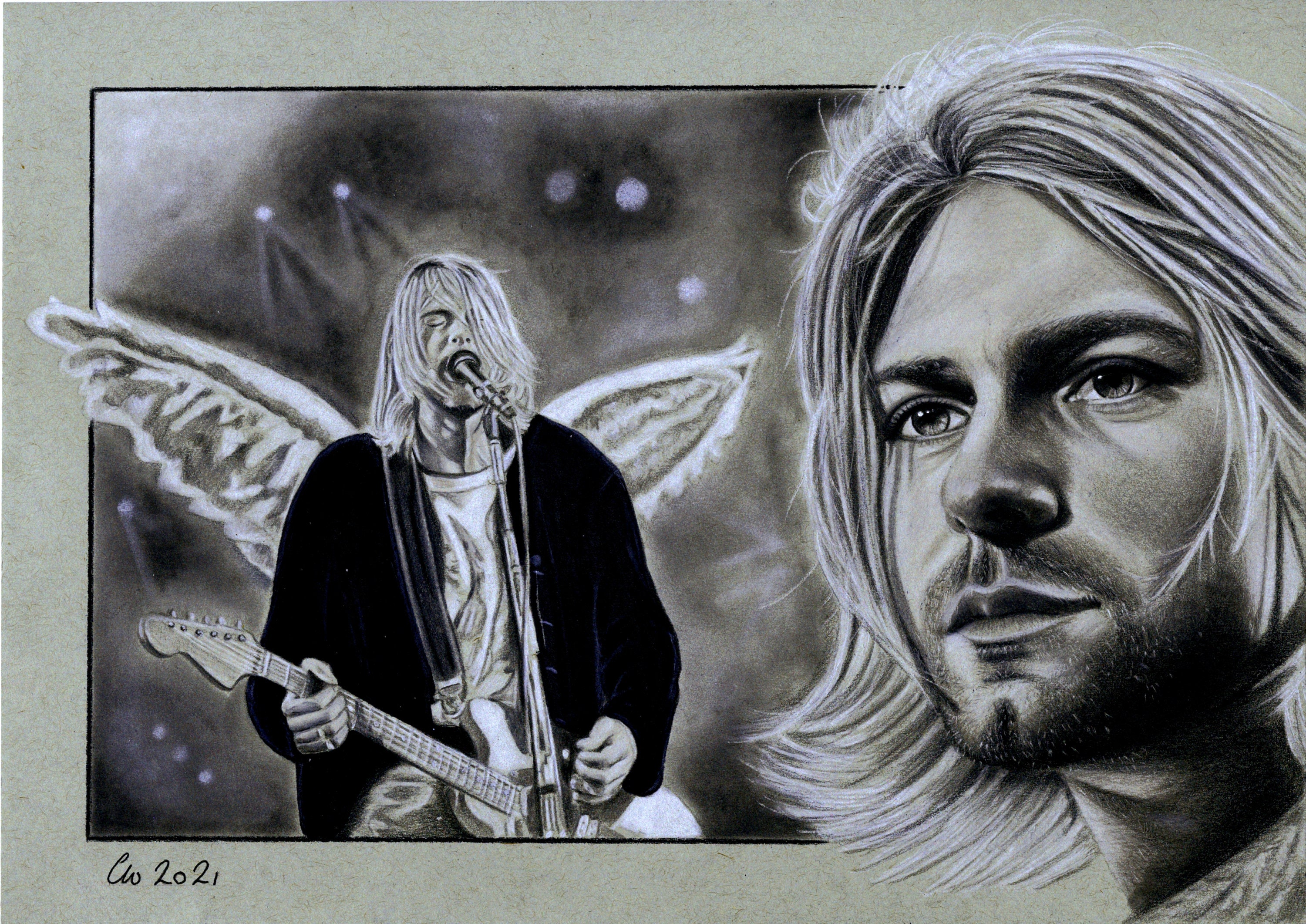 Print. Kurt Cobain Nirvana fanart. Etsy