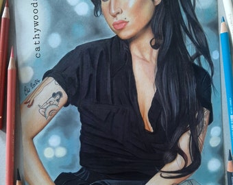 Original Amy Back to Black coloured pencil drawing. A4 size fanart.