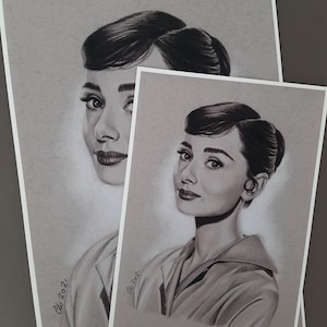 Print. Audrey Hepburn fanart. Signed print.