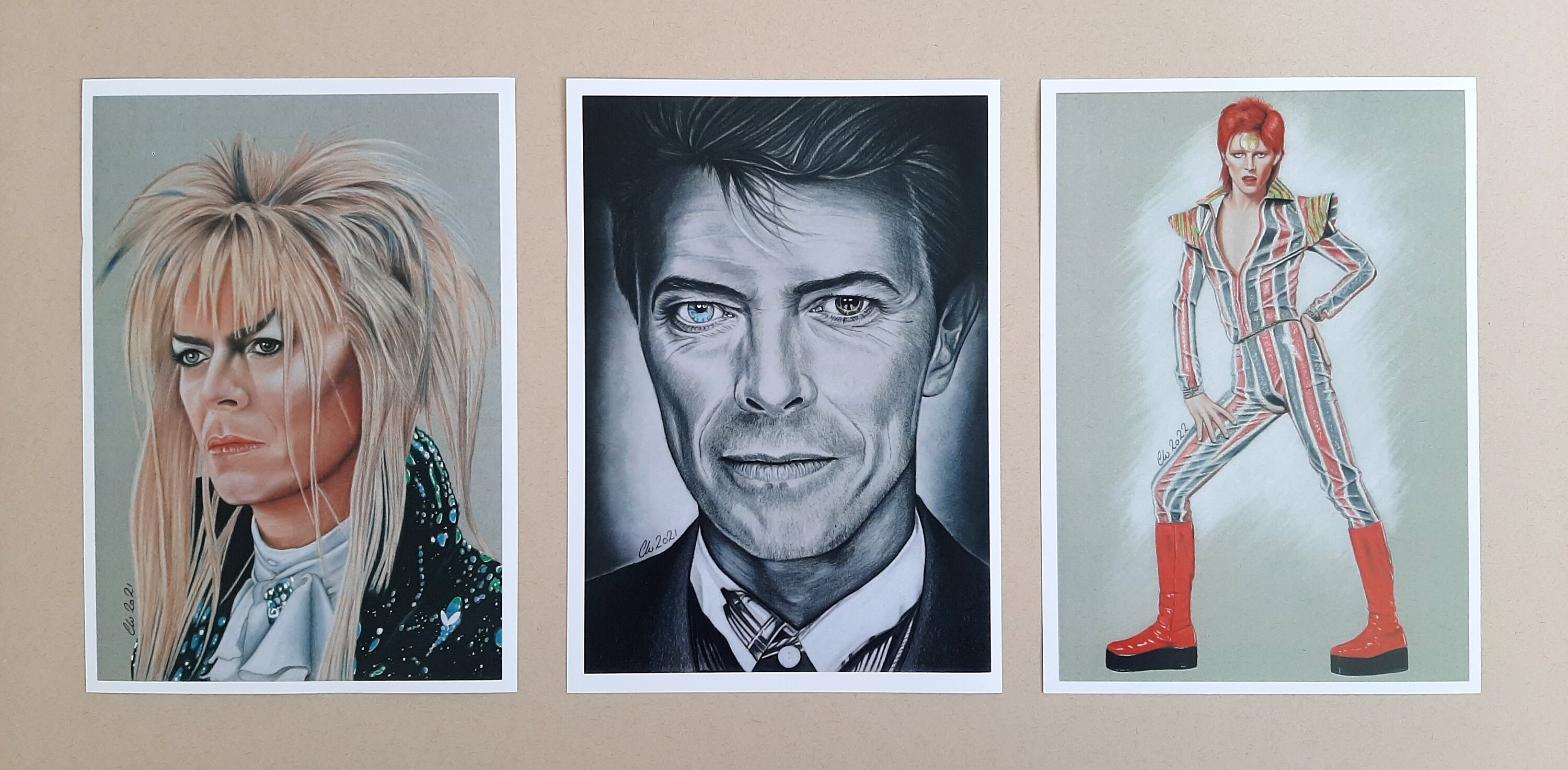 Prints. 3 x Bowie bundle fanart.
