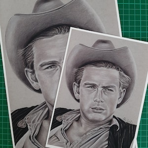 Print. James Dean fanart signed print.