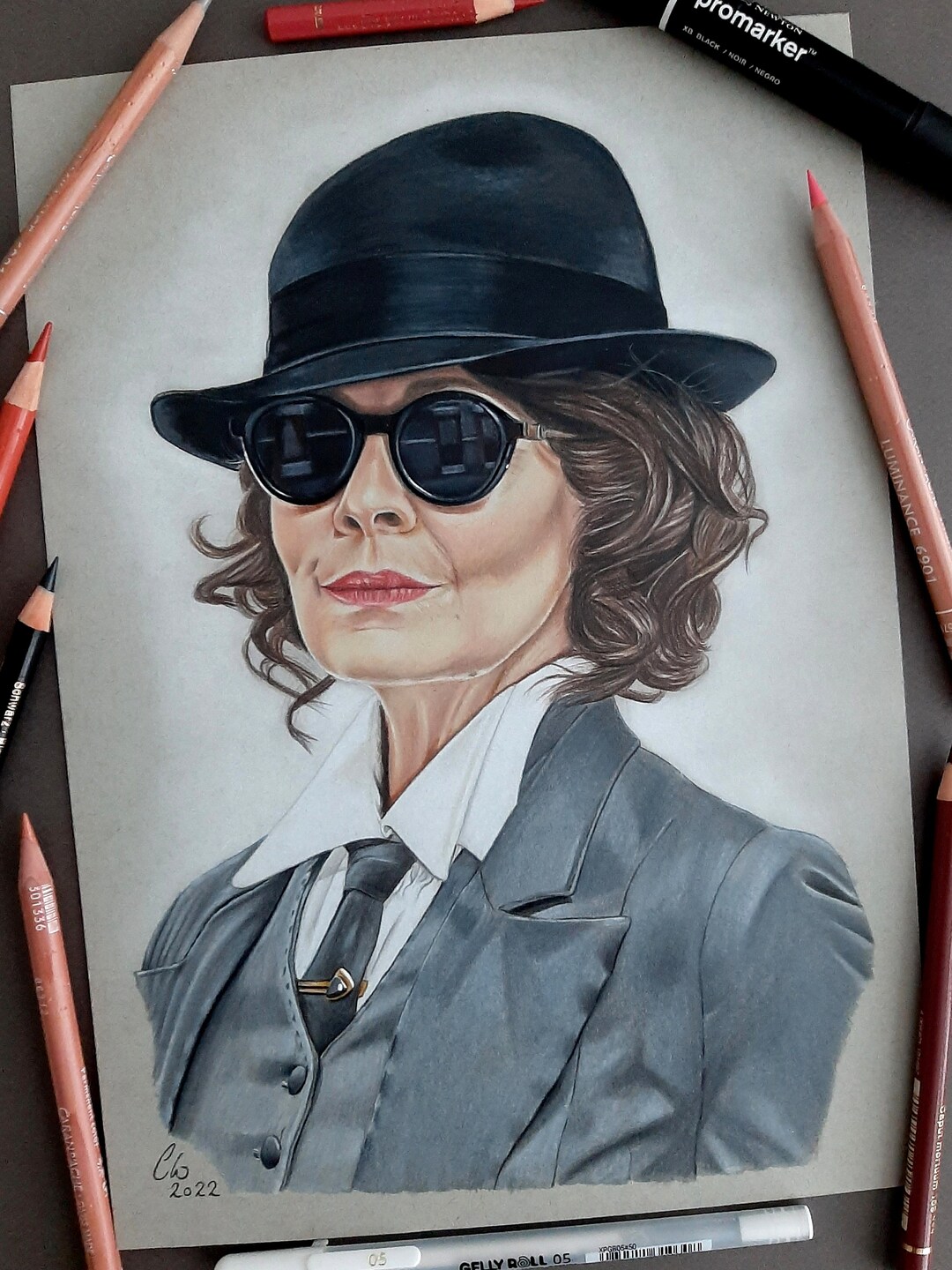 original-pencil-drawing-polly-gray-peaky-blinders-a4-size-signed