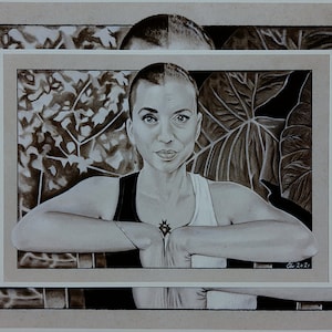 Print. Ani Difranco split image fanart signed print.