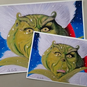 Print. The Grinch. Jim Carey. Signed fanart.