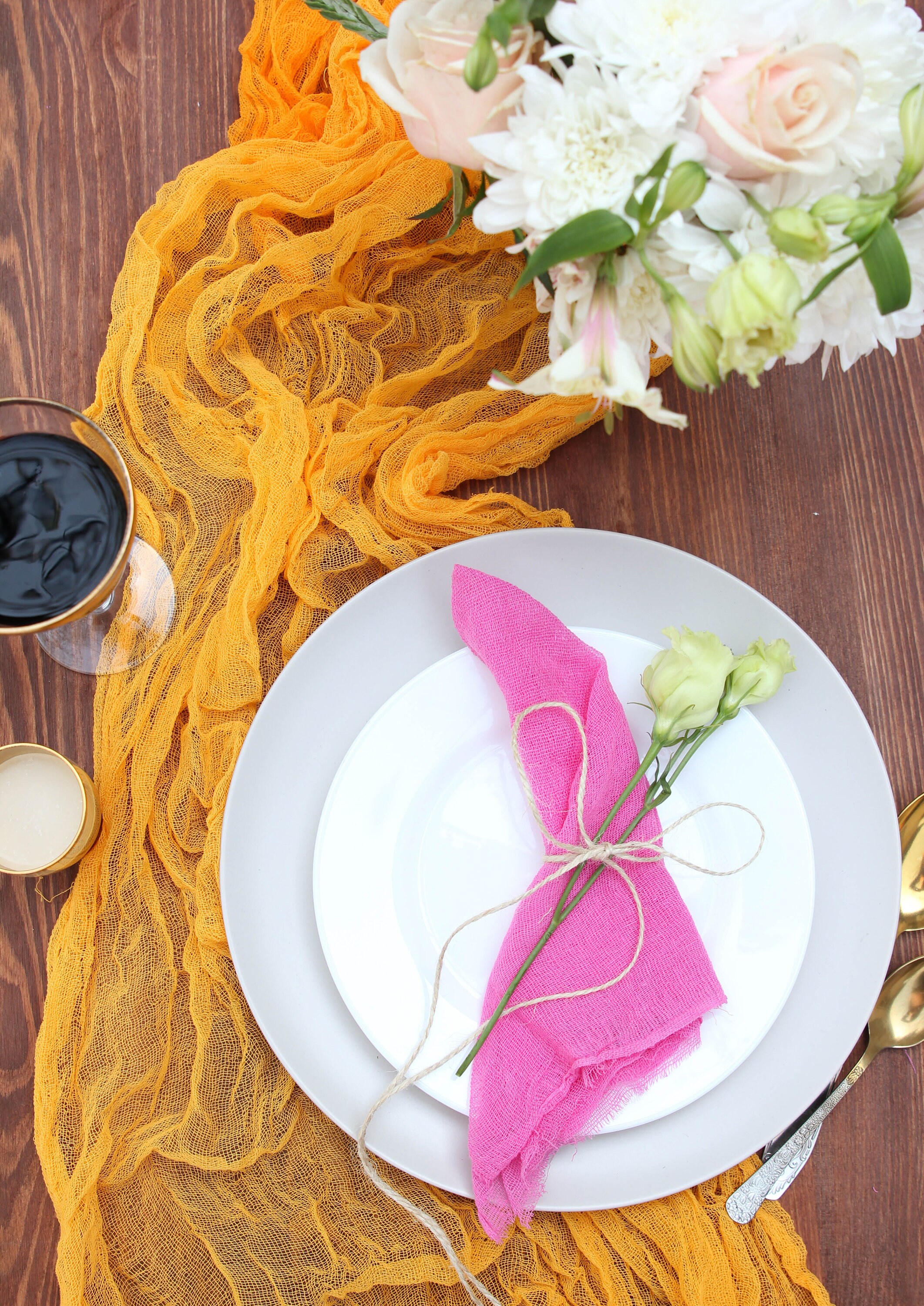 Pink gauze napkins for Rustic Weddingnapkins set 4 Etsy