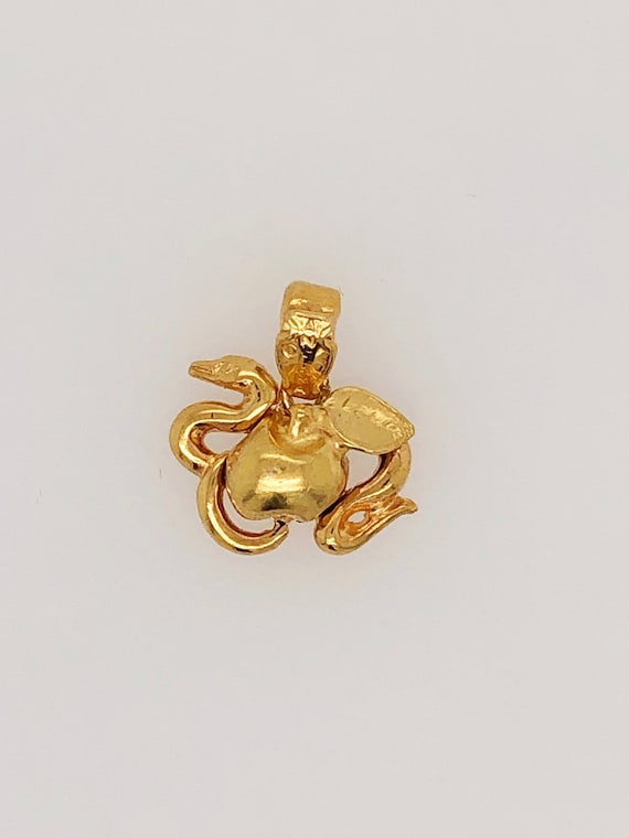 14kt Apple and snake charm