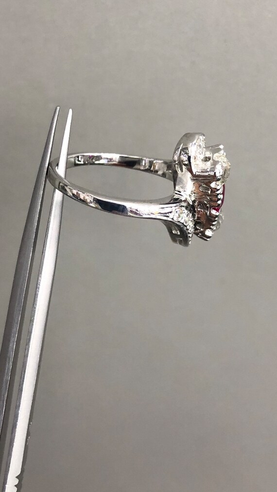 Vintage old miner diamonds and synthetic Ruby ring - image 8