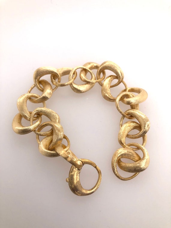 18k yellow gold link bracelet made in Italy. - image 2