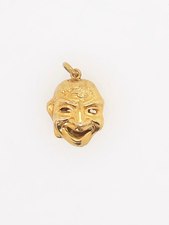 18kt gold Comedy tragedy charm - image 1