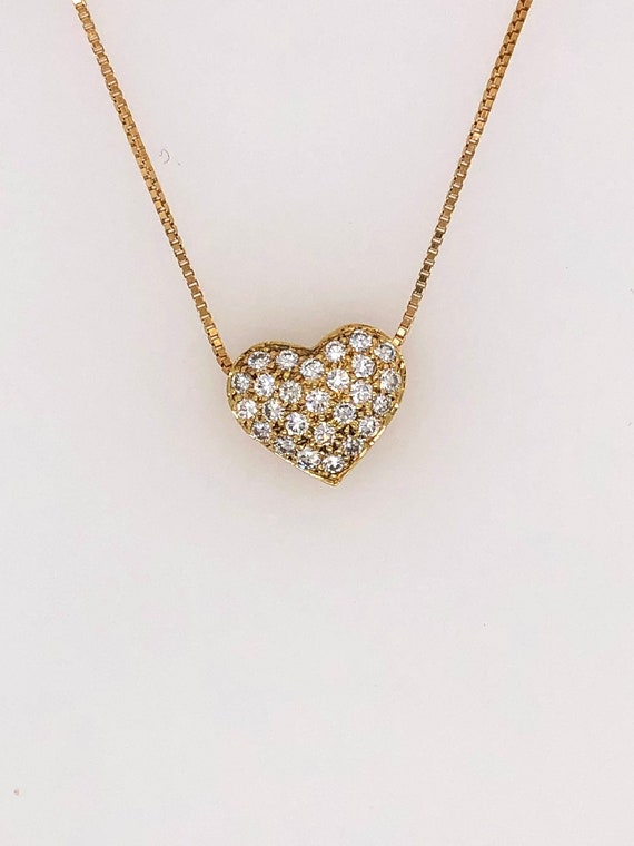 18k diamond heart shape pendent necklace