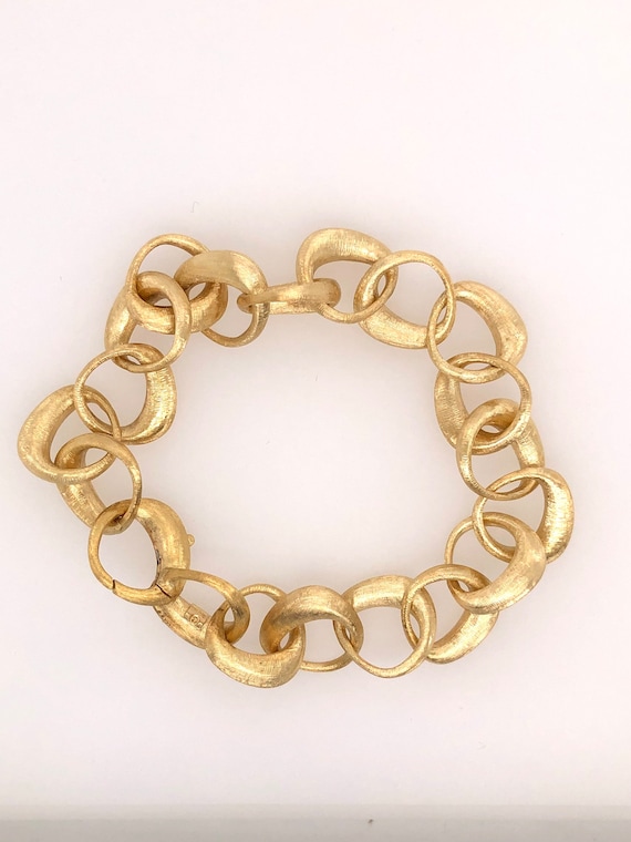 18k yellow gold link bracelet made in Italy. - image 1