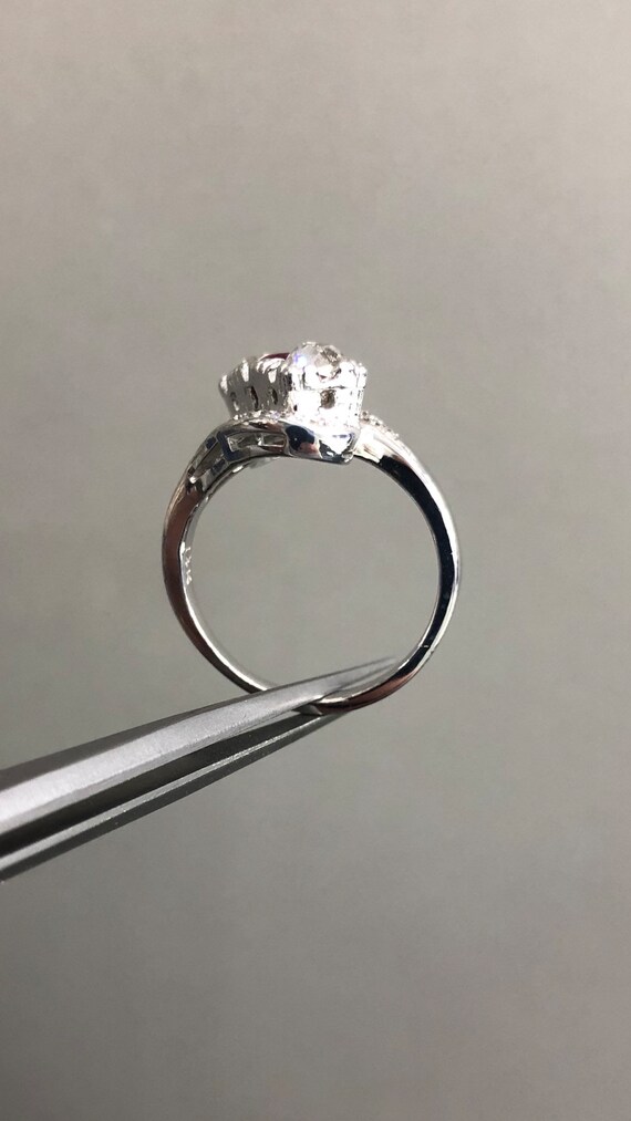 Vintage old miner diamonds and synthetic Ruby ring - image 4