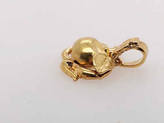 14kt Apple and snake charm View 3