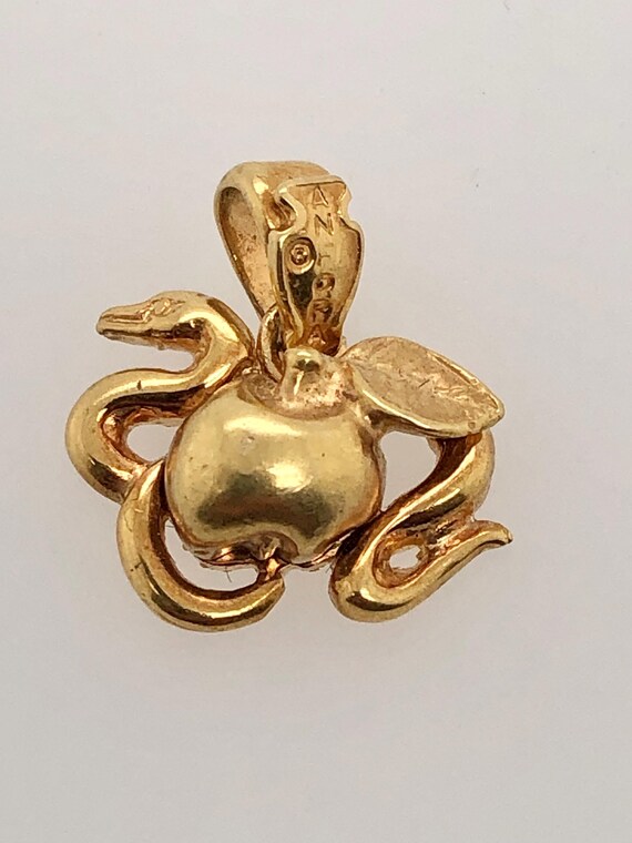 14kt Apple and snake charm View 5