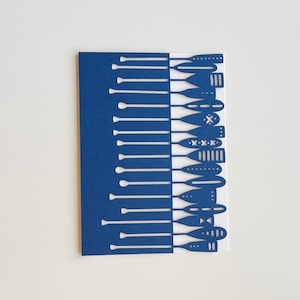 Intricate Paper Cut Rowing Card, Lake Life