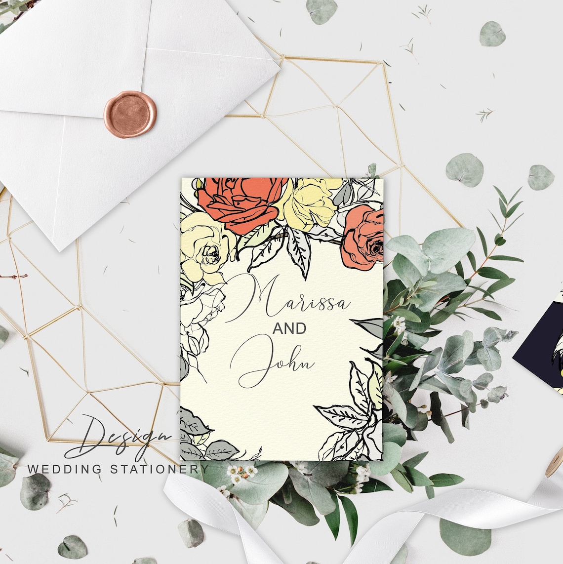 Middle Red and Tuscan Hand-Sketched Floral Clipart Collection image 9