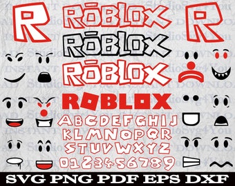 Roblox Svg Etsy - roblox svg roblox font letters alphabet roblox face print design silhouete cricut clipart cameo digital download logo svg eps pdf !   dxf png