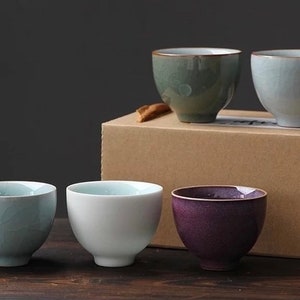 Two Styles Lotus Style Gilt Glazed Ceramic Teacups