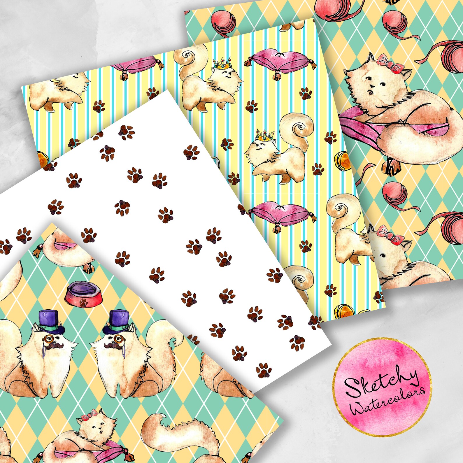 Cat Digital Paper Cat Background Cat Paper Pack Cat - Etsy