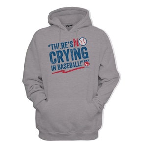 Licensed by AAGPBL No Crying in Baseball Hoodie - Unisex Baseball Raglan Sleeve - Rockford Peaches