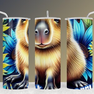 Capybara Tumbler Wrap for Animal Lovers, Capybara 20oz Skinny Tumbler Sublimation Design, Animal Tumbler Wrap PNG, Wildlife Tumbler Art