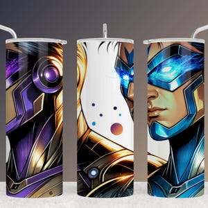 Superhero Tumbler Wrap for Comic Fans, Heroic 20oz Skinny Tumbler Sublimation Design, Superhero Tumbler Wrap PNG, Comic Book Tumbler