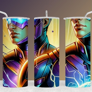 Superhero Tumbler Wrap for Comic Fans, Hero 20oz Skinny Tumbler Sublimation Design, Superhero Tumbler Wrap PNG, Comic Book Tumbler