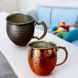 Rustic Hammered Copper Drinking Cups Handmade Goodness for a Healthy Lifestyle Copper mug Handmade Hammered Copper Moscow Mule Cocktail Mug