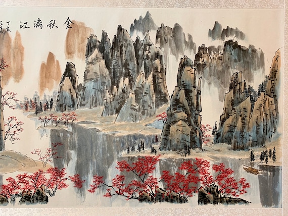 Hand-painted High Mountain Landscape With Cloud and Mist