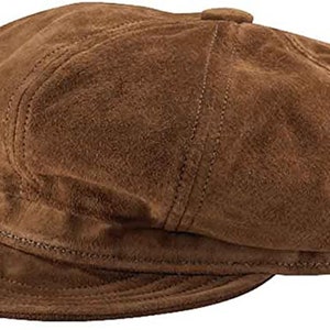 Vintage Genuine Suede Leather Spitfire Cap, by NYH    Style#9260