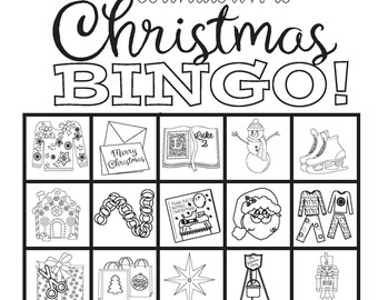 Bingo de Noël ! Activités de Noël et d'hiver. Célébrer les choses à faire à Noël à colorier pour adultes et enfants.Téléchargement instantané