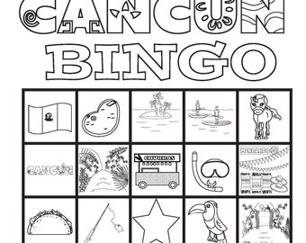 Cancun Bingo | Cancun, Mexico BINGO, Travel Games, Family Activities, Scavenger hunt,  Kids coloring Instant Download