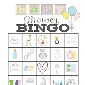 Baby Shower Bingo and Baby Shower Games| Digital download  for Baby Shower or Sprinkle party. Baby Shower Games bundle