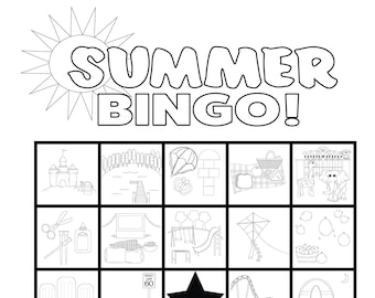 Bingo d'été ! Bingo d'été, jeux de famille à imprimer, activités de voyage pour enfants, chasse au trésor, téléchargement immédiat Staycation