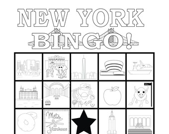 Bingo à New York ! Jeux de voyage en famille, activités pour enfants, téléchargement immédiat